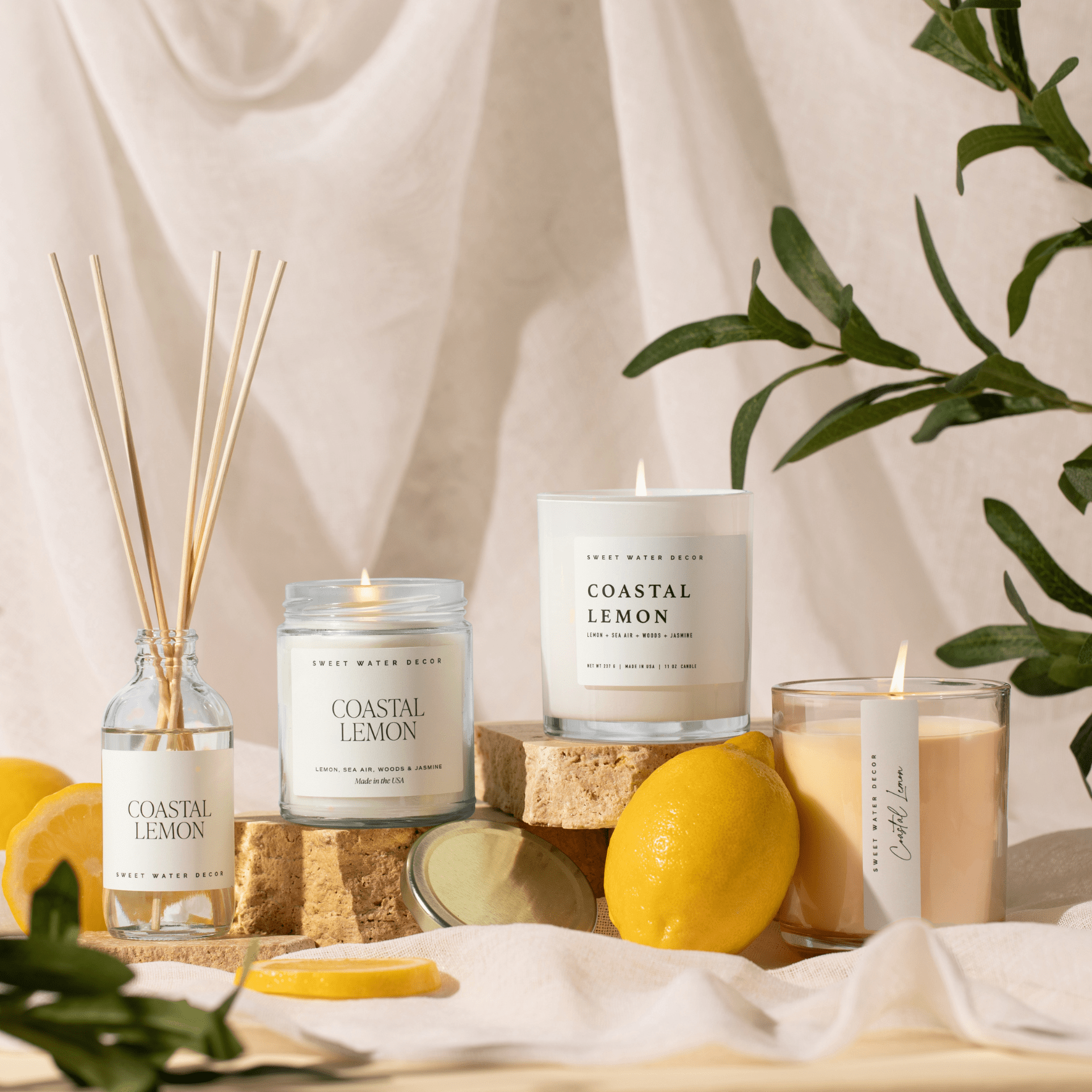 Coastal Lemon 12 oz Candle - HER Home Design Boutique